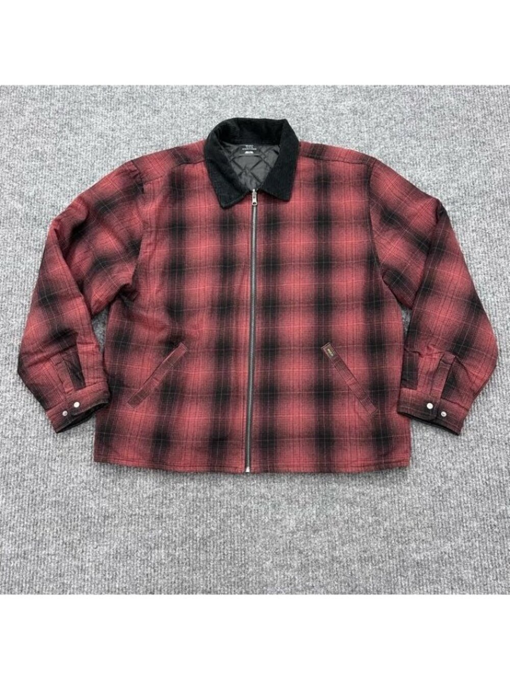 RVCA Dayshift Reversible Flannel Jacket Full Zip Plaid Lumberjack Mens Size XL